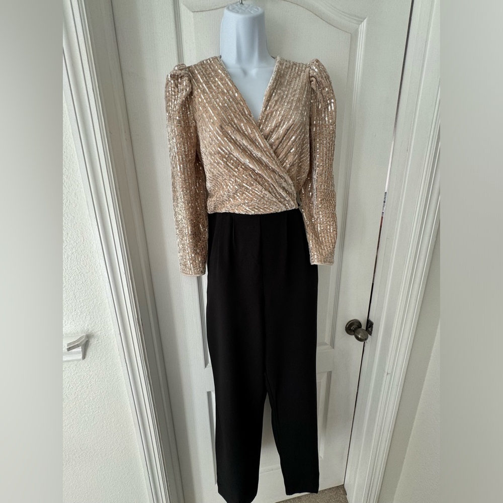 Julia Jordan Sequin Black Pants jumpsuit Size 4  Worn Once